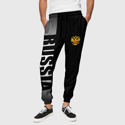 Мужские брюки Russia: Black Line / 3D-принт – фото 3