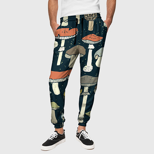 Мужские брюки Грибной лес / 3D-принт – фото 3