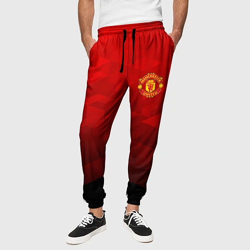 Мужские брюки FC Man UTD: Red Poly / 3D-принт – фото 3
