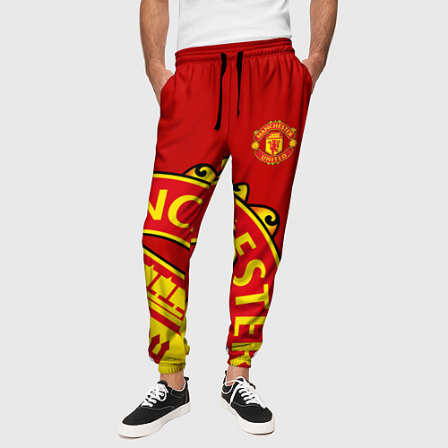 Мужские брюки FC Man United: Red Exclusive / 3D-принт – фото 3