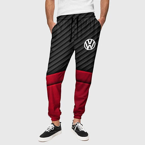 Мужские брюки Volkswagen: Red Carbon / 3D-принт – фото 3