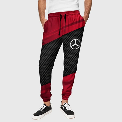 Мужские брюки Mercedes Benz: Red Sport / 3D-принт – фото 3