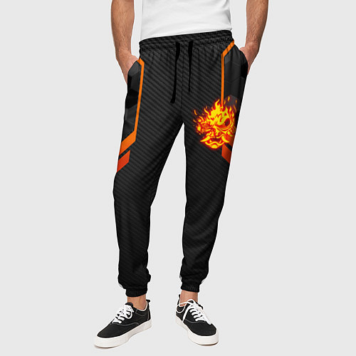 Мужские брюки Cyberpunk 2077: Samurai Flame / 3D-принт – фото 3