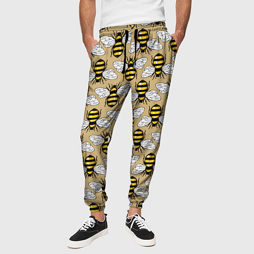 Мужские брюки Пчёлки / 3D-принт – фото 3
