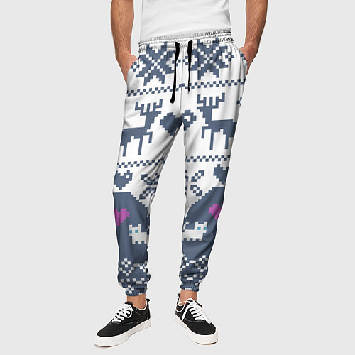 Мужские брюки Новогодняя любовь / 3D-принт – фото 3