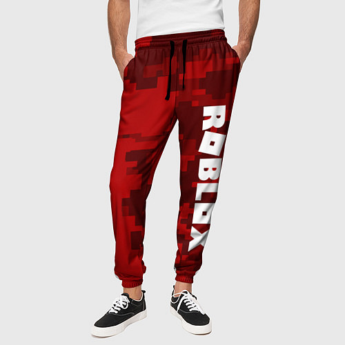 Мужские брюки ROBLOX: Red Camo / 3D-принт – фото 3