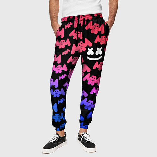 Мужские брюки Marshmello: Pink & Violet / 3D-принт – фото 3