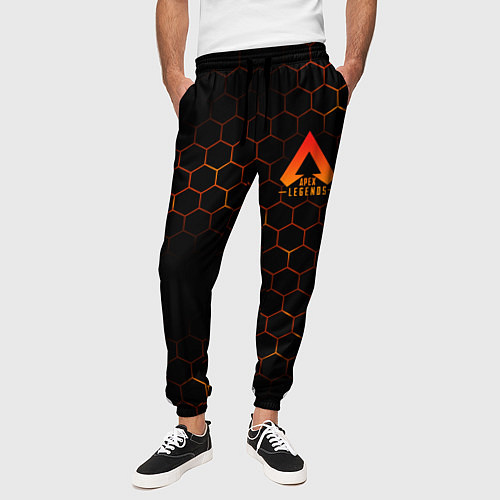 Мужские брюки Apex Legends: Orange Carbon / 3D-принт – фото 3