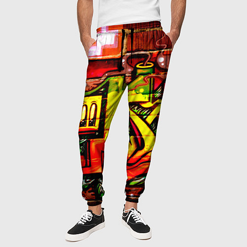 Мужские брюки Red Graffiti / 3D-принт – фото 3