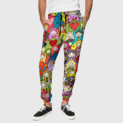 Мужские брюки Весёлые матрешки / 3D-принт – фото 3