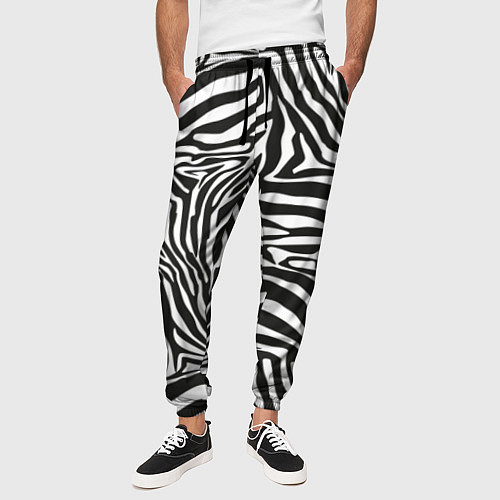 Мужские брюки Полосы шкура зебры / 3D-принт – фото 3