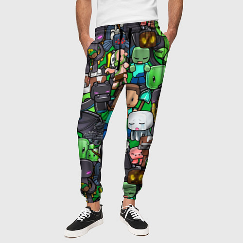 Мужские брюки Жители Майнкрафт / 3D-принт – фото 3