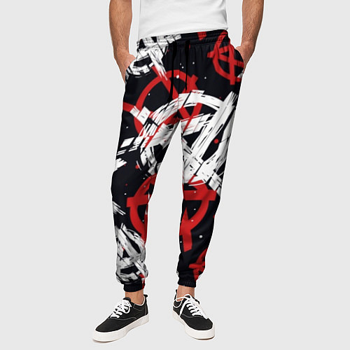 Мужские брюки Анархия - паттерн / 3D-принт – фото 3