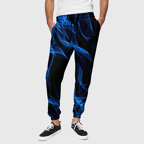 Мужские брюки BLUE FIRE FLAME / 3D-принт – фото 3