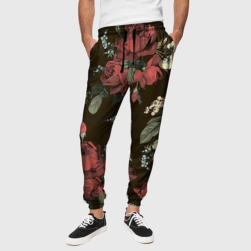Мужские брюки Букет роз / 3D-принт – фото 3