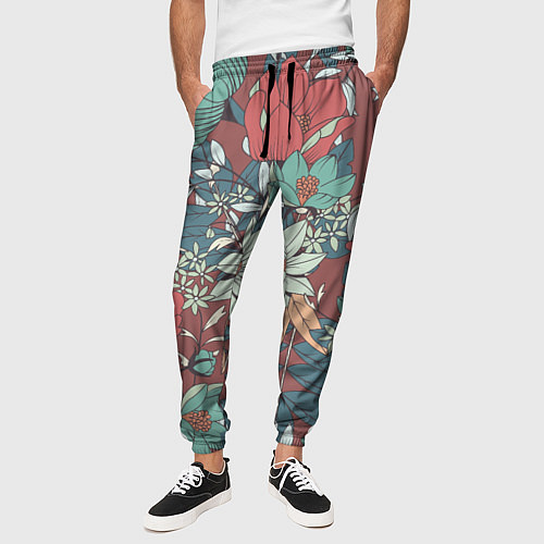 Мужские брюки Цветочный арт / 3D-принт – фото 3