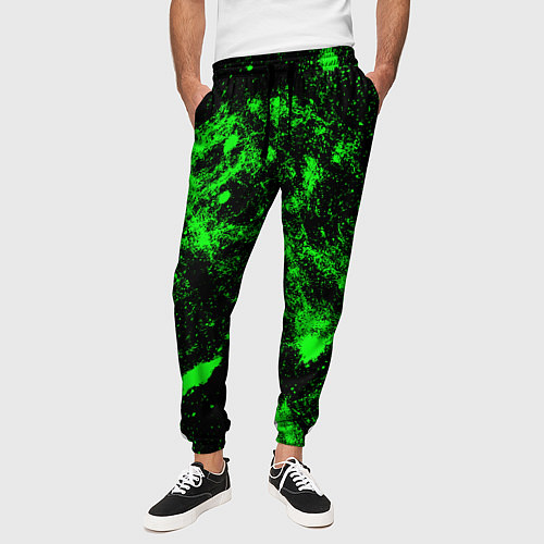 Мужские брюки Зелёная краска / 3D-принт – фото 3