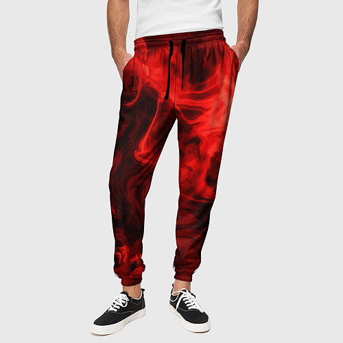 Мужские брюки Красный дым / 3D-принт – фото 3