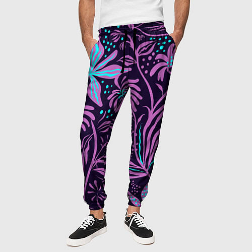 Мужские брюки Цветы / 3D-принт – фото 3