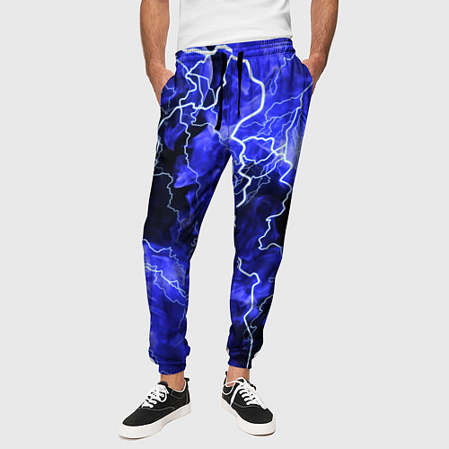 Мужские брюки МОЛНИЯ BLUE / 3D-принт – фото 3