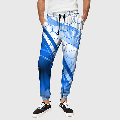 Мужские брюки ABSTRACT BLUE / 3D-принт – фото 3