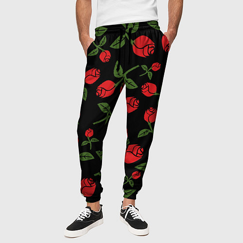 Мужские брюки Roses Art / 3D-принт – фото 3