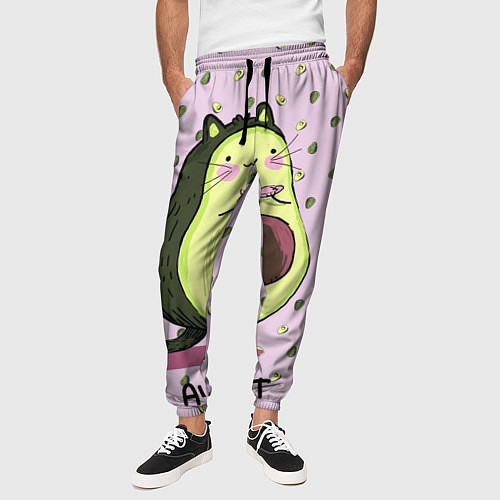 Мужские брюки Авокадо Кот / 3D-принт – фото 3