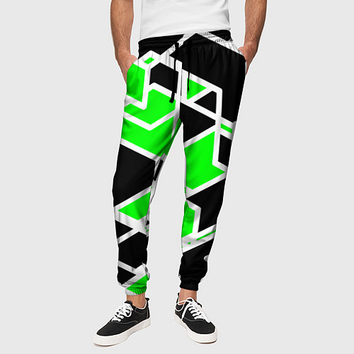 Мужские брюки Зелёное трубы / 3D-принт – фото 3