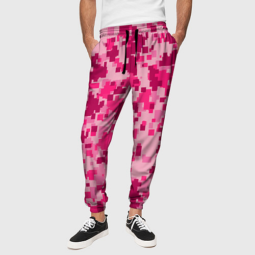 Мужские брюки Розовый камуфляж / 3D-принт – фото 3