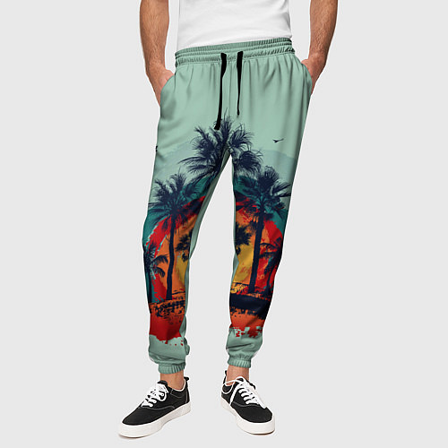 Мужские брюки Мазня с пальмами / 3D-принт – фото 3