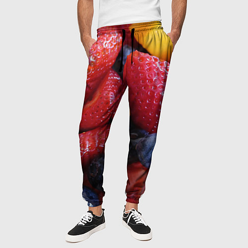 Мужские брюки Фругтово-ягодное изобилие / 3D-принт – фото 3
