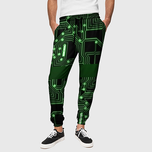 Мужские брюки Неоновая схема / 3D-принт – фото 3