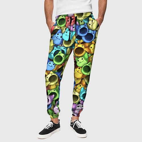 Мужские брюки Цветные Поп Котики / 3D-принт – фото 3