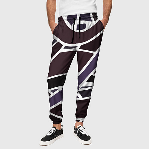 Мужские брюки Линейная текстура / 3D-принт – фото 3