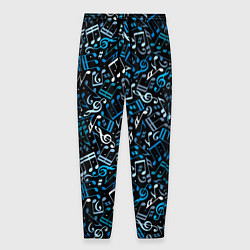 Брюки на резинке мужские Ноты, цвет: 3D-принт