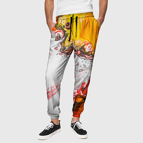 Мужские брюки Рисунок желтой краской / 3D-принт – фото 3