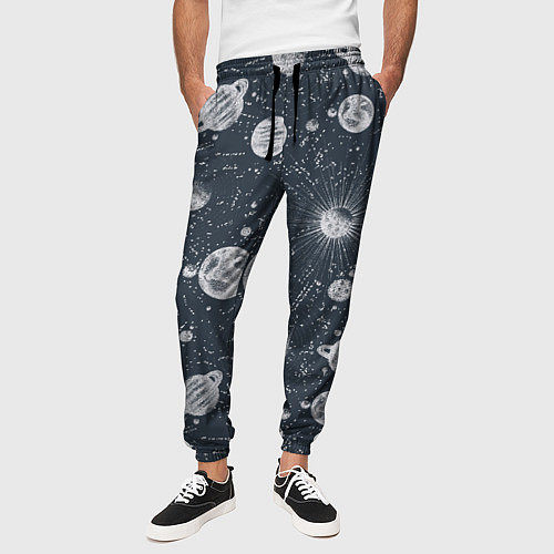 Мужские брюки Звезды, планеты и созвездия / 3D-принт – фото 3