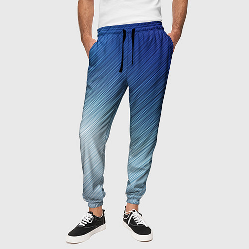 Мужские брюки Текстура Оттенки льда / 3D-принт – фото 3