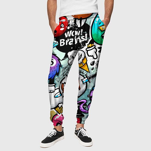 Мужские брюки Граффити / 3D-принт – фото 3