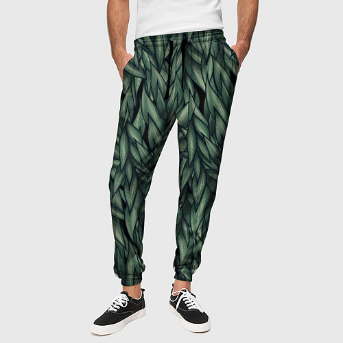 Мужские брюки Листья / 3D-принт – фото 3