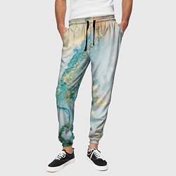 Брюки на резинке мужские Абстрактный мрамор, цвет: 3D-принт — фото 2