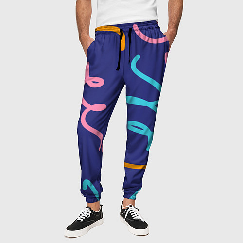 Мужские брюки Одноцветная ячейка / 3D-принт – фото 3
