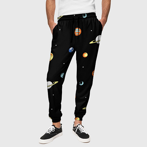 Мужские брюки Планеты в космосе / 3D-принт – фото 3