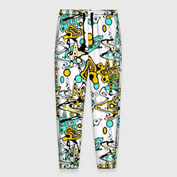 Брюки на резинке мужские Абстрактный современный узор в стиле граффити, цвет: 3D-принт