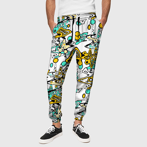 Мужские брюки Абстрактный современный узор в стиле граффити / 3D-принт – фото 3