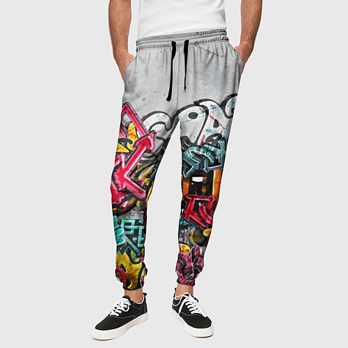 Мужские брюки Graffiti on the wall / 3D-принт – фото 3