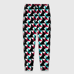 Брюки на резинке мужские Красно-черный абстрактный узор, цвет: 3D-принт