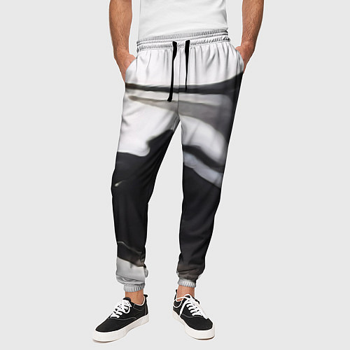 Мужские брюки Потеки черной краски / 3D-принт – фото 3