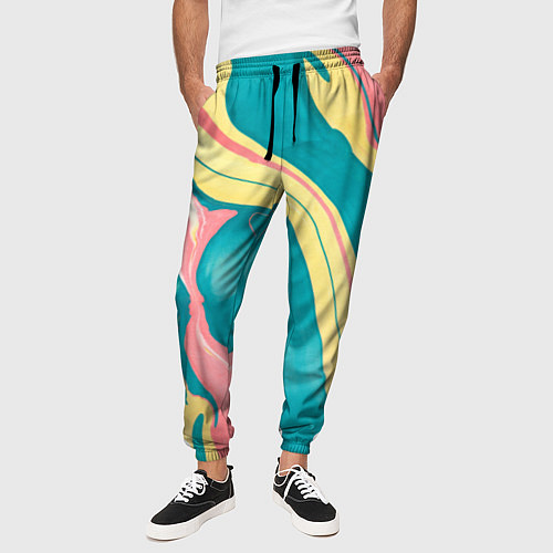 Мужские брюки Красочный развод / 3D-принт – фото 3