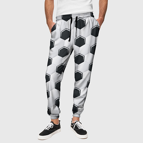Мужские брюки Текстура футбольного мяча / 3D-принт – фото 3